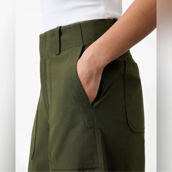 Athleta Skyline High Rise Barrel Leg Pant Aspen Olive Size 16 - Picture 4 of 11